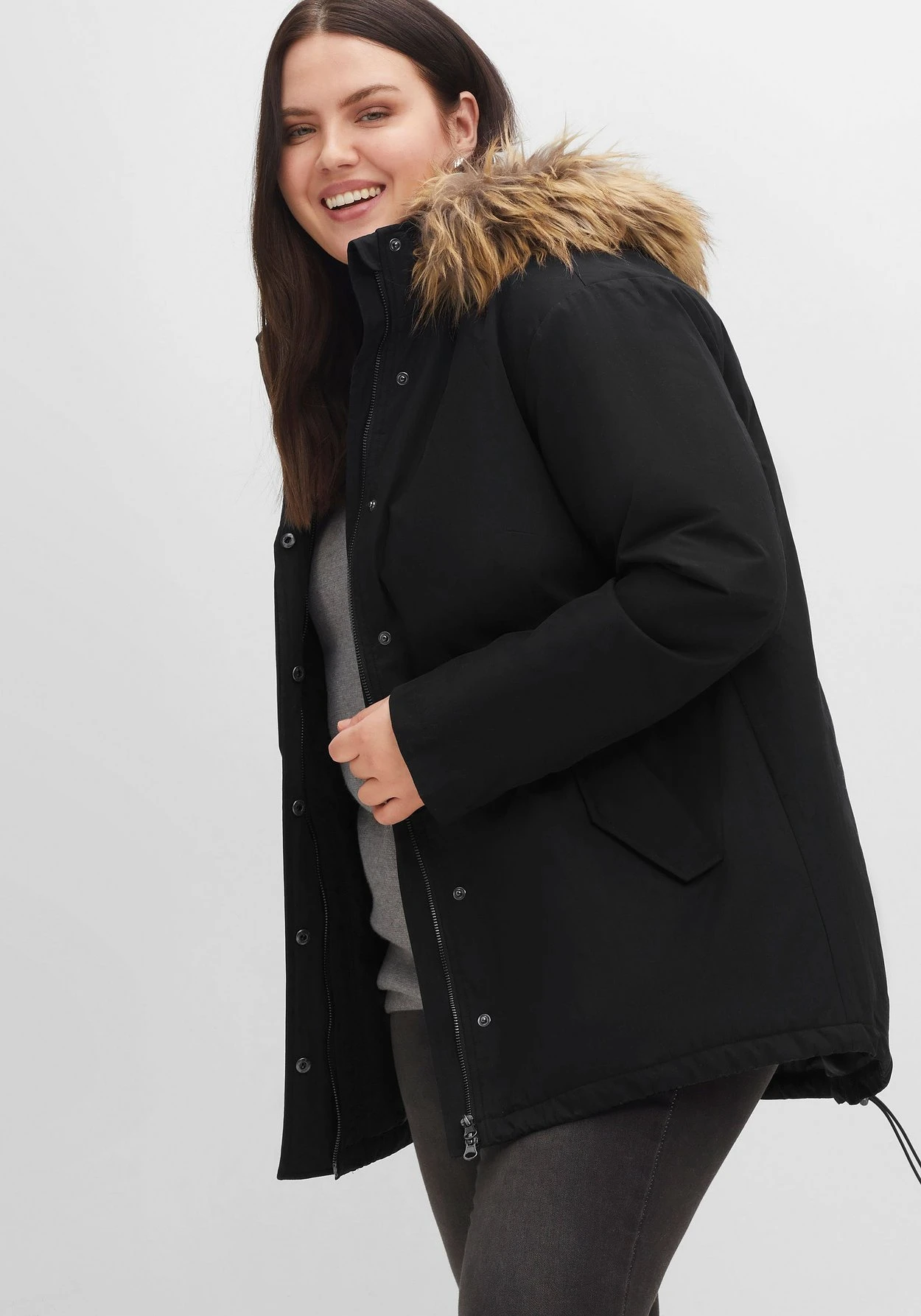 Sheego Longparka Mit Abnehmbarer Kapuze Und Fellimitat 4 Sheego Longparka Mit Abnehmbarer Kapuze Und Fellimitat – Bild 2