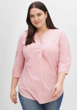 Sheego Tunika Mit Streifen Und 3/4-Arm, In Leichter Qualität