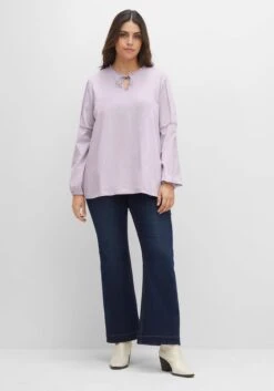 Sheego Shirt Mit Smokdetails, Spitze Und Lochmuster -Sheego Verkaufsgeschäft 14508800243 04GJK 02 SH