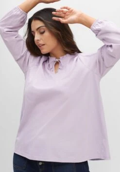 Sheego Shirt Mit Smokdetails, Spitze Und Lochmuster -Sheego Verkaufsgeschäft 14508800243 04GJM 02 SH