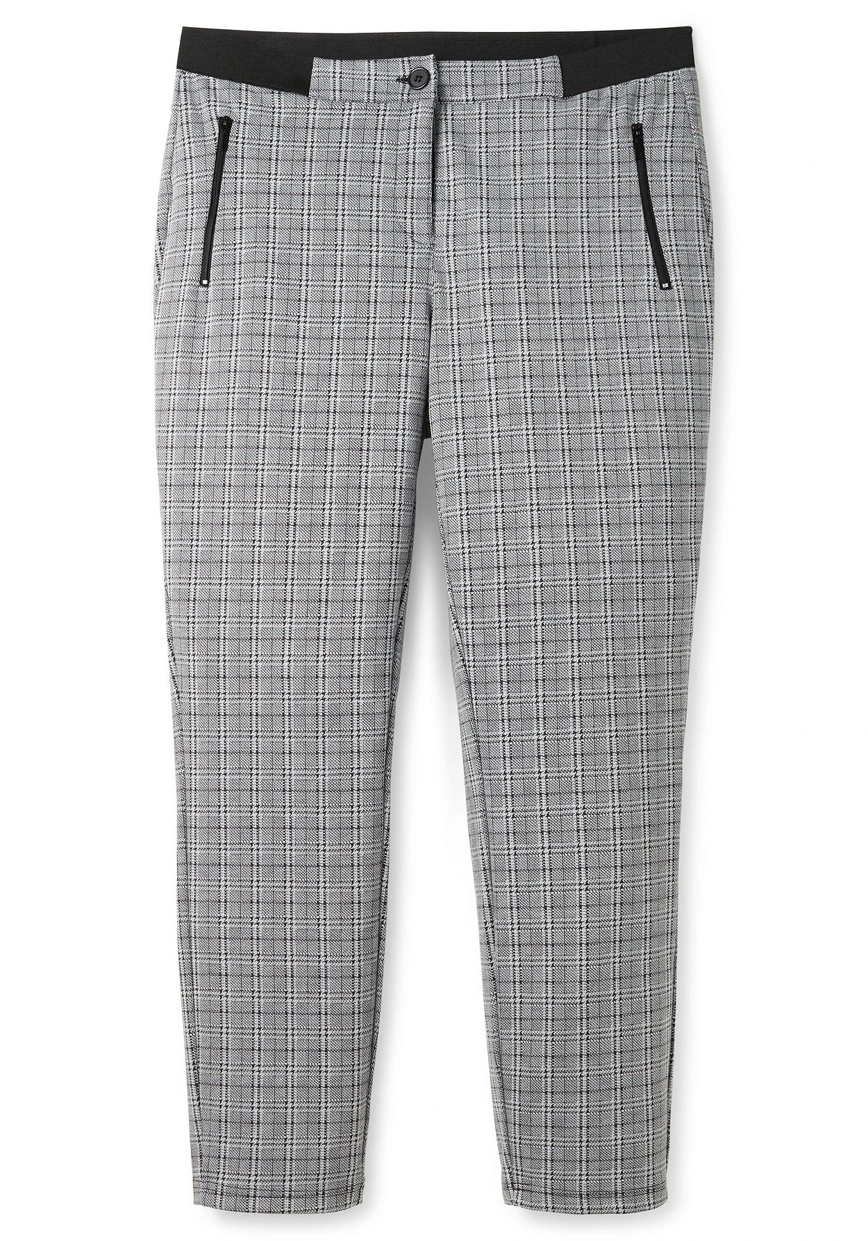 Sheego Schmale Hose Im Karomuster, Mit Teilgummibund 6 Sheego Schmale Hose Im Karomuster, Mit Teilgummibund – Bild 4