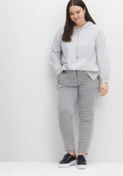 Sheego Schmale Hose Im Karomuster, Mit Teilgummibund 17 Sheego Schmale Hose Im Karomuster, Mit Teilgummibund -Sheego Verkaufsgeschäft 14530400404 04GX6 02 SH