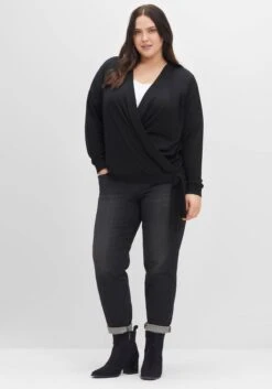 Sheego Langarmshirt In Wickeloptik, Mit Tiefem V-Ausschnitt 12 Sheego Langarmshirt In Wickeloptik, Mit Tiefem V-Ausschnitt -Sheego Verkaufsgeschäft 14530600289 04GZY 02 SH