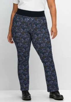 Sheego Leggings Mit Blumendruck, In Bootcut-Form