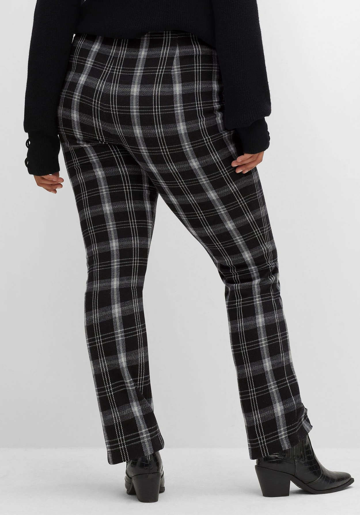 Gerade Hose Im Karomuster, Mit Elastischem Bund 5 Gerade Hose Im Karomuster, Mit Elastischem Bund – Bild 3