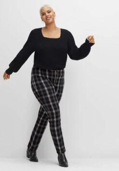 Gerade Hose Im Karomuster, Mit Elastischem Bund 16 Gerade Hose Im Karomuster, Mit Elastischem Bund -Sheego Verkaufsgeschäft 14532301648 04H3Q 02 SH