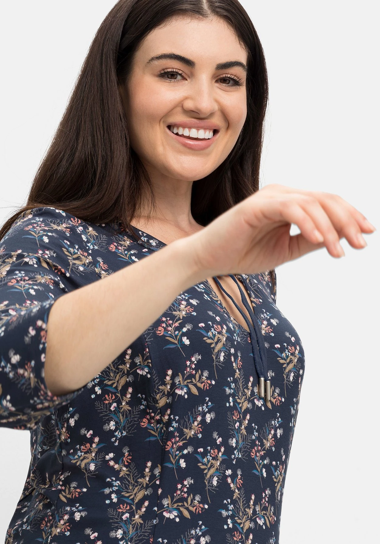 Sheego Jerseykleid In Midilänge, Mit Blumendruck 8 Sheego Jerseykleid In Midilänge, Mit Blumendruck – Bild 6