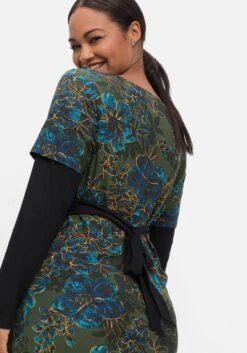 Jerseykleid Im Wickelschnitt, Mit Blumendruck -Sheego Verkaufsgeschäft 14559300377 04IF1 02 SH
