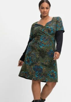 Jerseykleid Im Wickelschnitt, Mit Blumendruck -Sheego Verkaufsgeschäft 14559300377 04IF3 02 SH