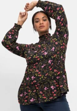 Langarmshirt Mit Smokdetails Und Volant Am Saum 13 Langarmshirt Mit Smokdetails Und Volant Am Saum -Sheego Verkaufsgeschäft 14564700377 04J6L 02 SH