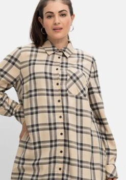 Sheego Hemdbluse Mit Karomuster, In Längerer A-Linie -Sheego Verkaufsgeschäft 14568102147 04J0Y 02 SH