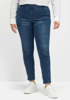 Sheego Schmale Jeans Mit Gummibund Und Teilungsnähten