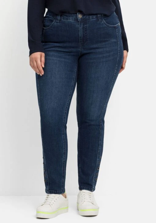 Sheego Schmale Jeans Mit Zierösen, In Five-Pocket-Form -Sheego Verkaufsgeschäft 14570700330 04IRB 02 SH