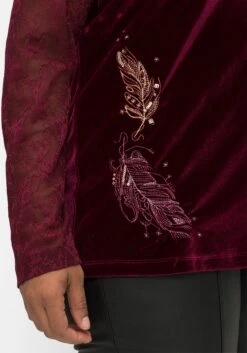 Langarmshirt Mit Herzausschnitt, Spitze Und Samt 12 Langarmshirt Mit Herzausschnitt, Spitze Und Samt -Sheego Verkaufsgeschäft 14571500258 04JUV 02 SH