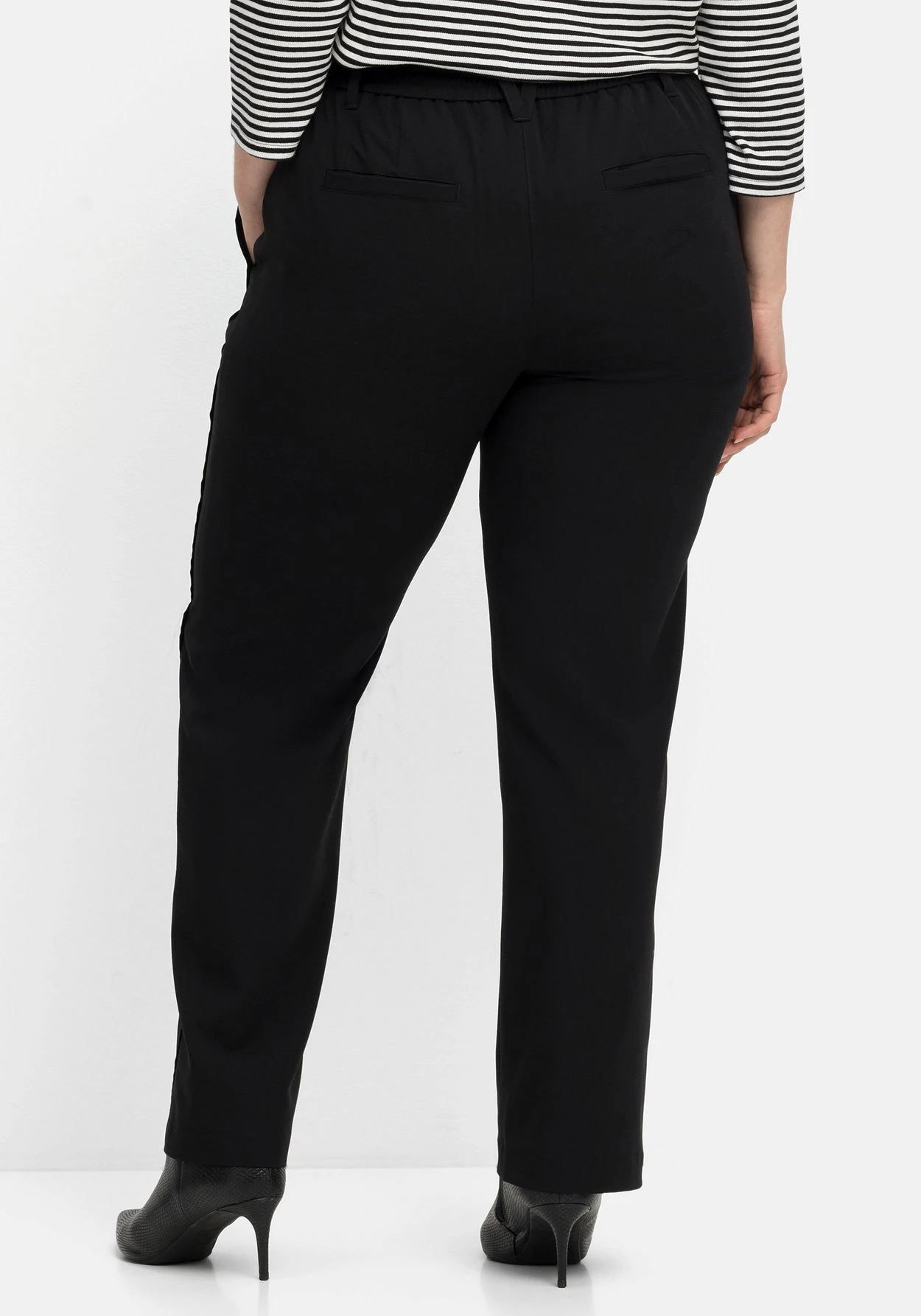 Sheego Gerade Hose Mit Gummibund Und Satinpiping 5 Sheego Gerade Hose Mit Gummibund Und Satinpiping – Bild 3