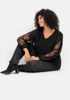 Sheego Schmale Hose Mit Tonigem Jacquardmuster -Sheego Verkaufsgeschäft 14579800289 04IG1 03 SH