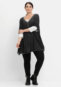 Sheego Kurzarmpullover Mit V-Ausschnitt Und Taschen -Sheego Verkaufsgeschäft 14580000289 04JEP 02 SH