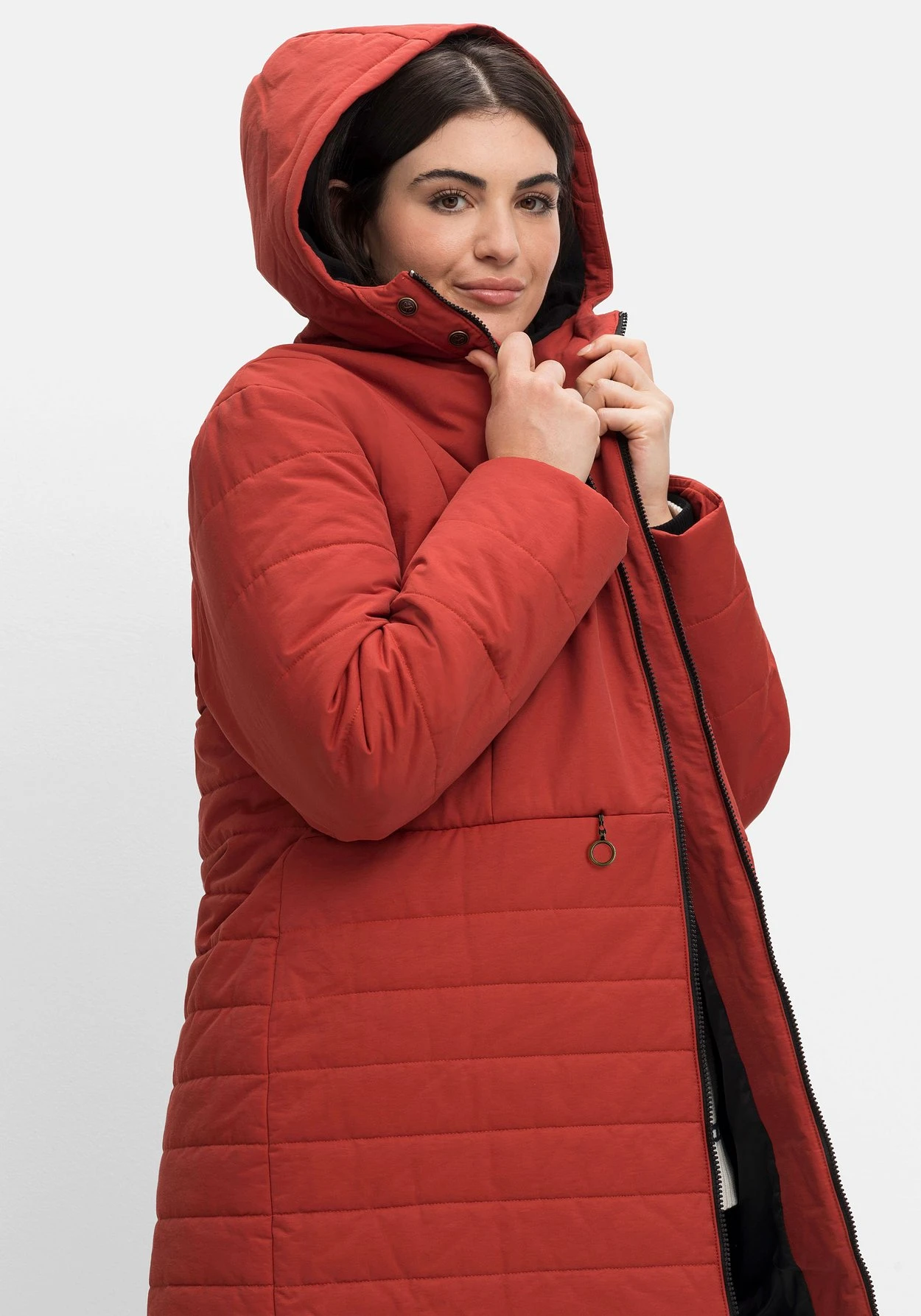 Sheego Longsteppjacke Mit Kapuze Und 2-Wege-Zipper 7 Sheego Longsteppjacke Mit Kapuze Und 2-Wege-Zipper – Bild 5