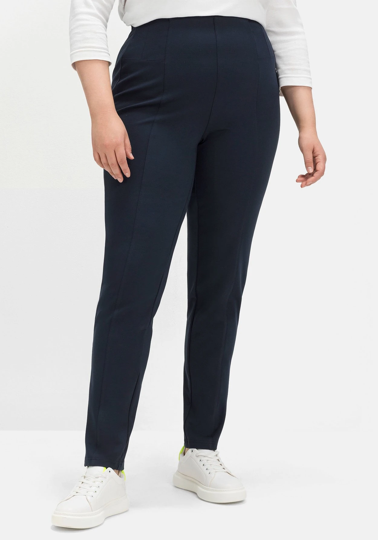 Sheego Jerseyhose Aus Interlock, Schmale Beinform 3 Sheego Jerseyhose Aus Interlock, Schmale Beinform