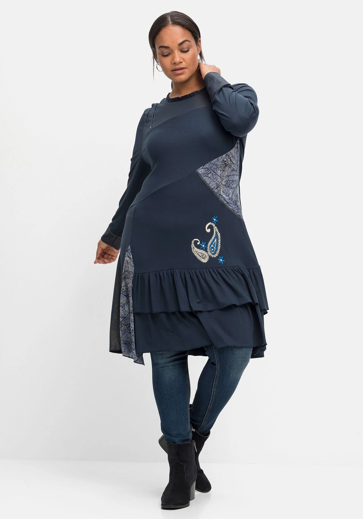 Jerseykleid Im Mustermix, Leicht Elastisch 3 Jerseykleid Im Mustermix, Leicht Elastisch