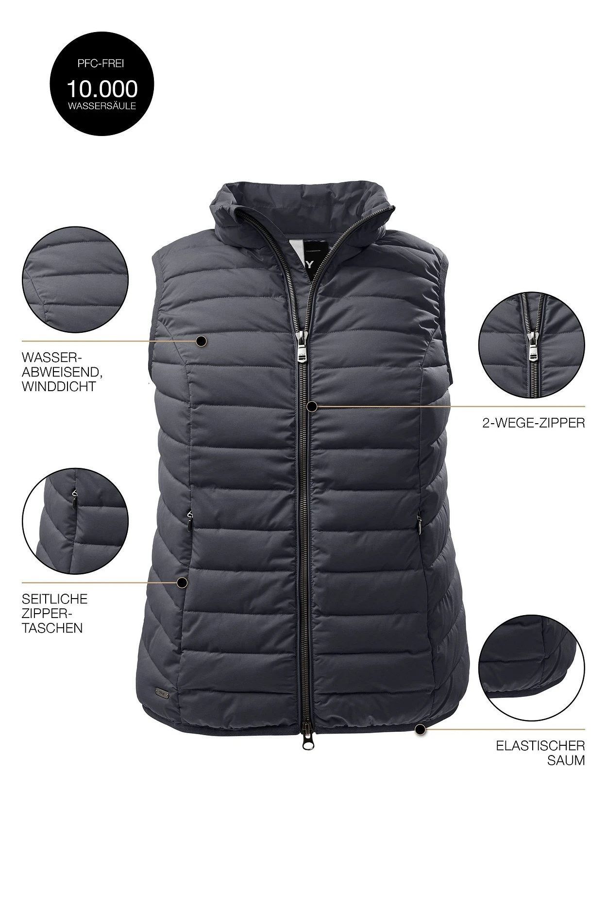 Steppweste Mit Stehkragen Und 2-Wege-Zipper 8 Steppweste Mit Stehkragen Und 2-Wege-Zipper – Bild 6