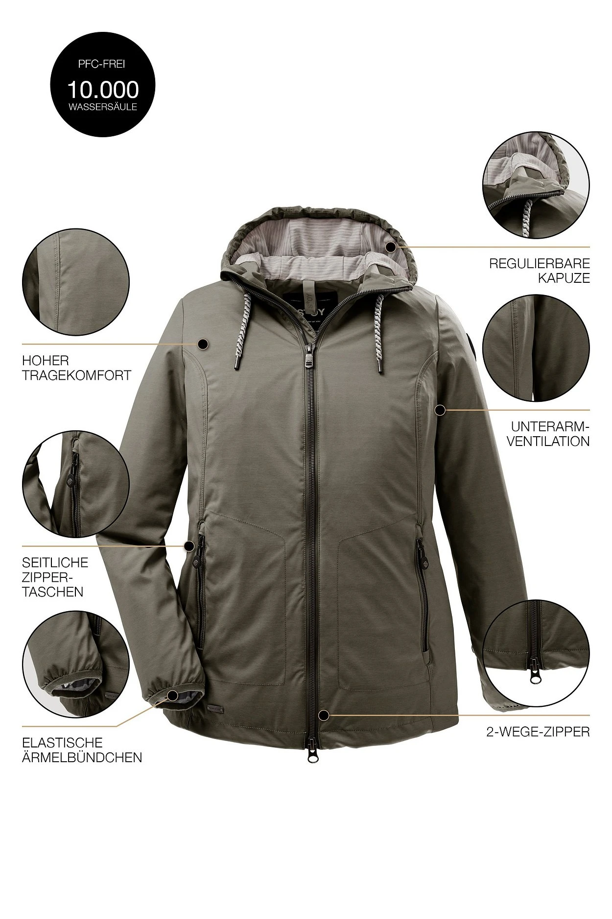 Softshelljacke Mit Regulierbarer Kapuze Und Saum 6 Softshelljacke Mit Regulierbarer Kapuze Und Saum – Bild 4