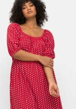 Jerseykleid Mit Punkten Und Karree-Ausschnitt -Sheego Verkaufsgeschäft 14672700779 04LM2 02 SH