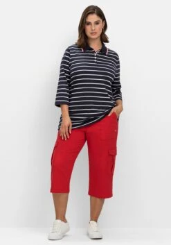 Sheego Gestreiftes Poloshirt Mit 3/4-Arm 11 Sheego Gestreiftes Poloshirt Mit 3/4-Arm -Sheego Verkaufsgeschäft 14676202038 04LIE 02 SH