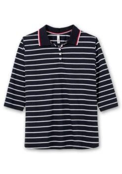 Sheego Gestreiftes Poloshirt Mit 3/4-Arm 10 Sheego Gestreiftes Poloshirt Mit 3/4-Arm -Sheego Verkaufsgeschäft 14676202038 04LIH 00 SH