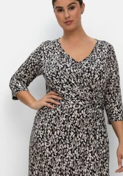 Sheego Jerseykleid In Wickeloptik, Mit Blätterprint -Sheego Verkaufsgeschäft 14676301491 04LIN 02 SH