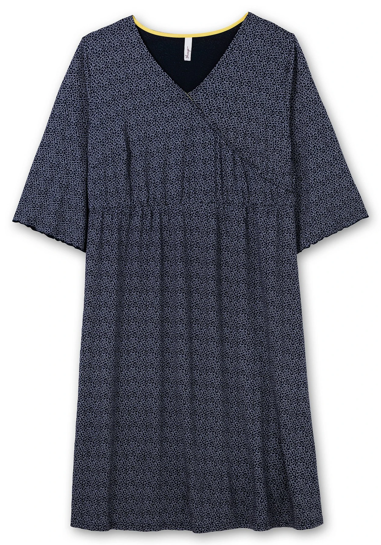 Sheego Jerseykleid In Wickeloptik, Mit Minimalprint 6 Sheego Jerseykleid In Wickeloptik, Mit Minimalprint – Bild 4