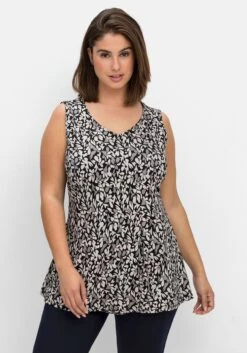 Sheego Top Mit Alloverdruck Und Wickeleffekt