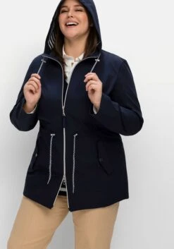 Sheego Softshell-Parka Mit Gestreifter Innenseite