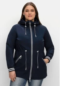 Sheego Kapuzenparka Mit Kontrastdetails Und Taillen-Tunnelzug -Sheego Verkaufsgeschäft 14685400035 04M4A 02 SH