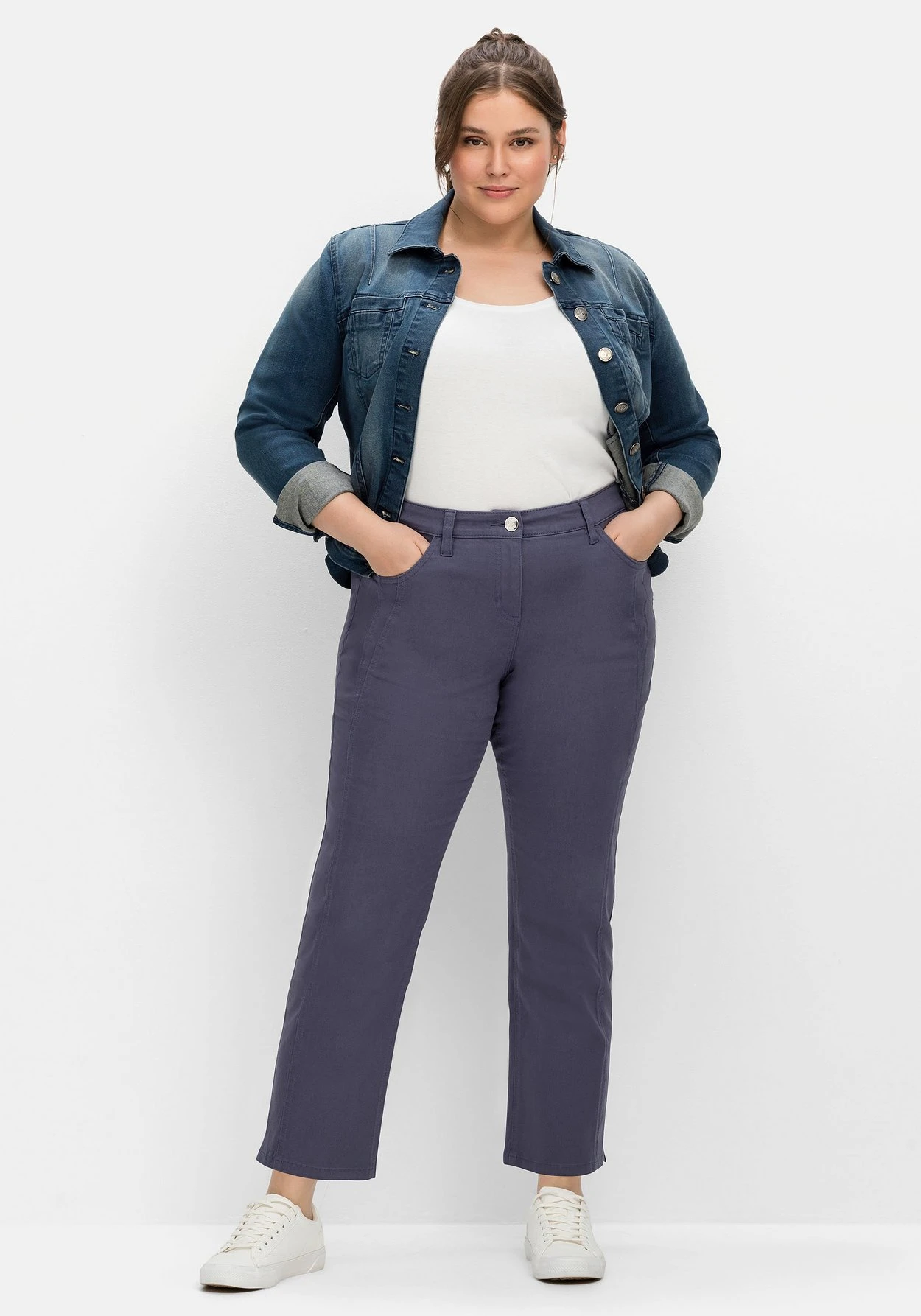 Sheego Gerade Twillhose In Knöchelbedeckender Länge 3 Sheego Gerade Twillhose In Knöchelbedeckender Länge