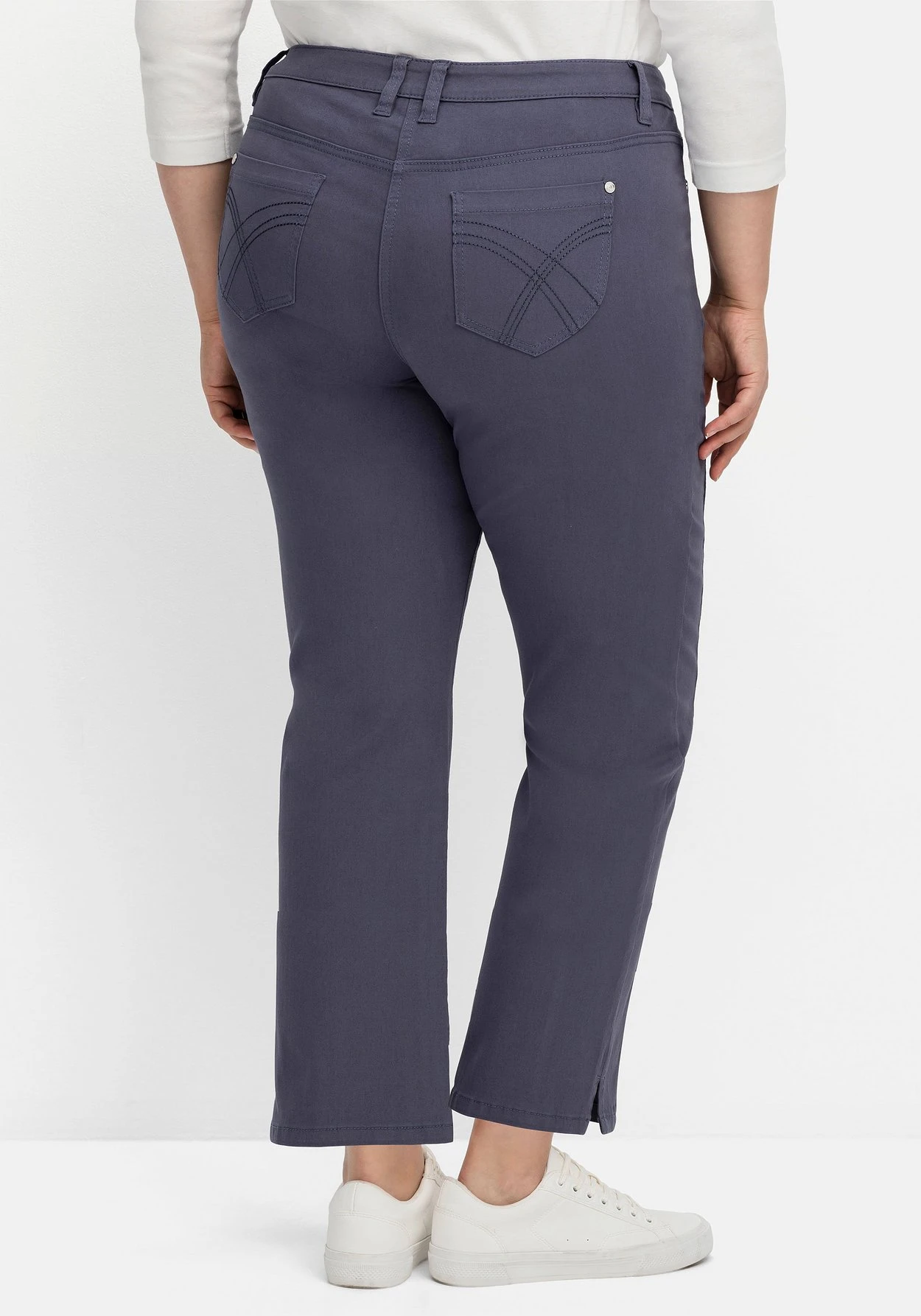 Sheego Gerade Twillhose In Knöchelbedeckender Länge 5 Sheego Gerade Twillhose In Knöchelbedeckender Länge – Bild 3