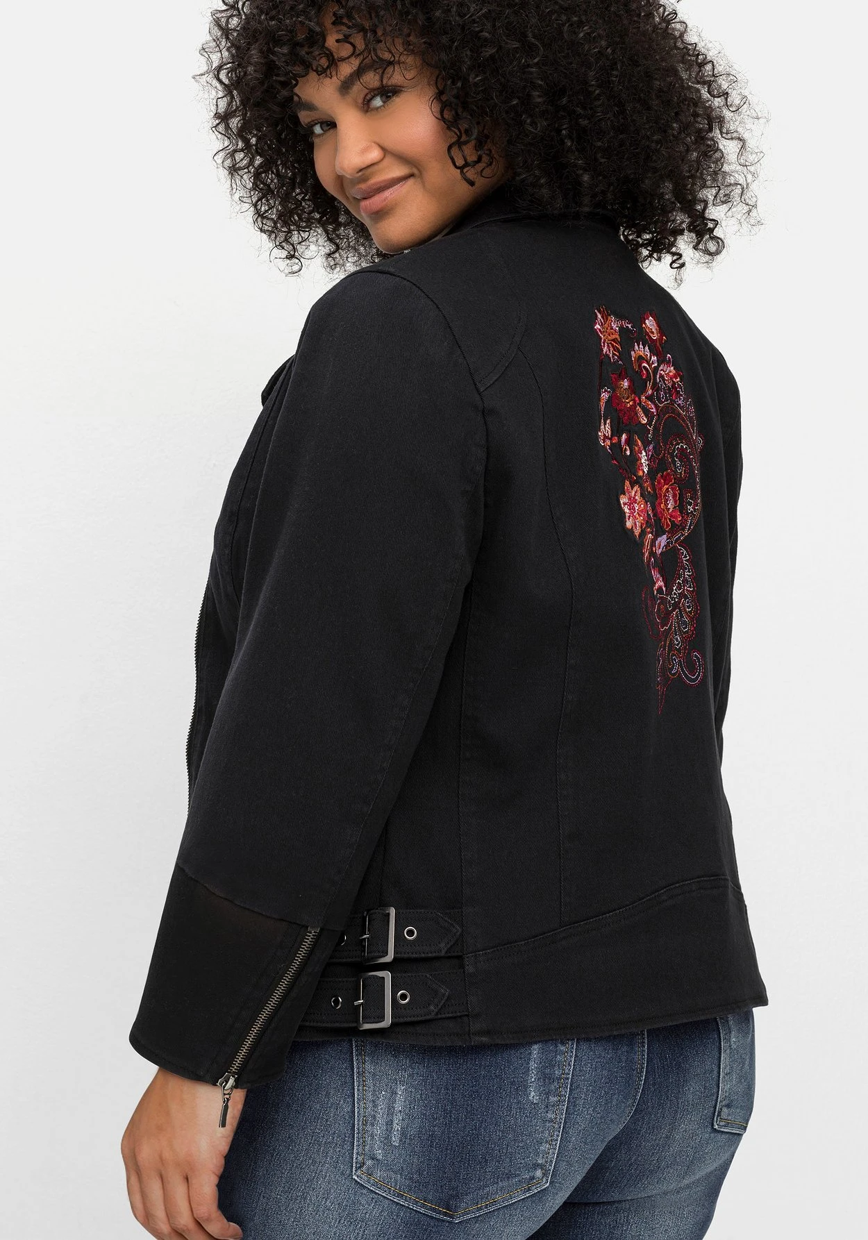 Twilljacke Im Biker-Stil, Mit Besticktem Rücken 4 Twilljacke Im Biker-Stil, Mit Besticktem Rücken – Bild 2