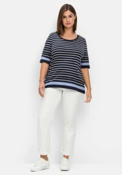 Sheego Ringelshirt In Leicht Tailliertem Schnitt, In Rippqualität -Sheego Verkaufsgeschäft 14741302038 04MLE 02 SH