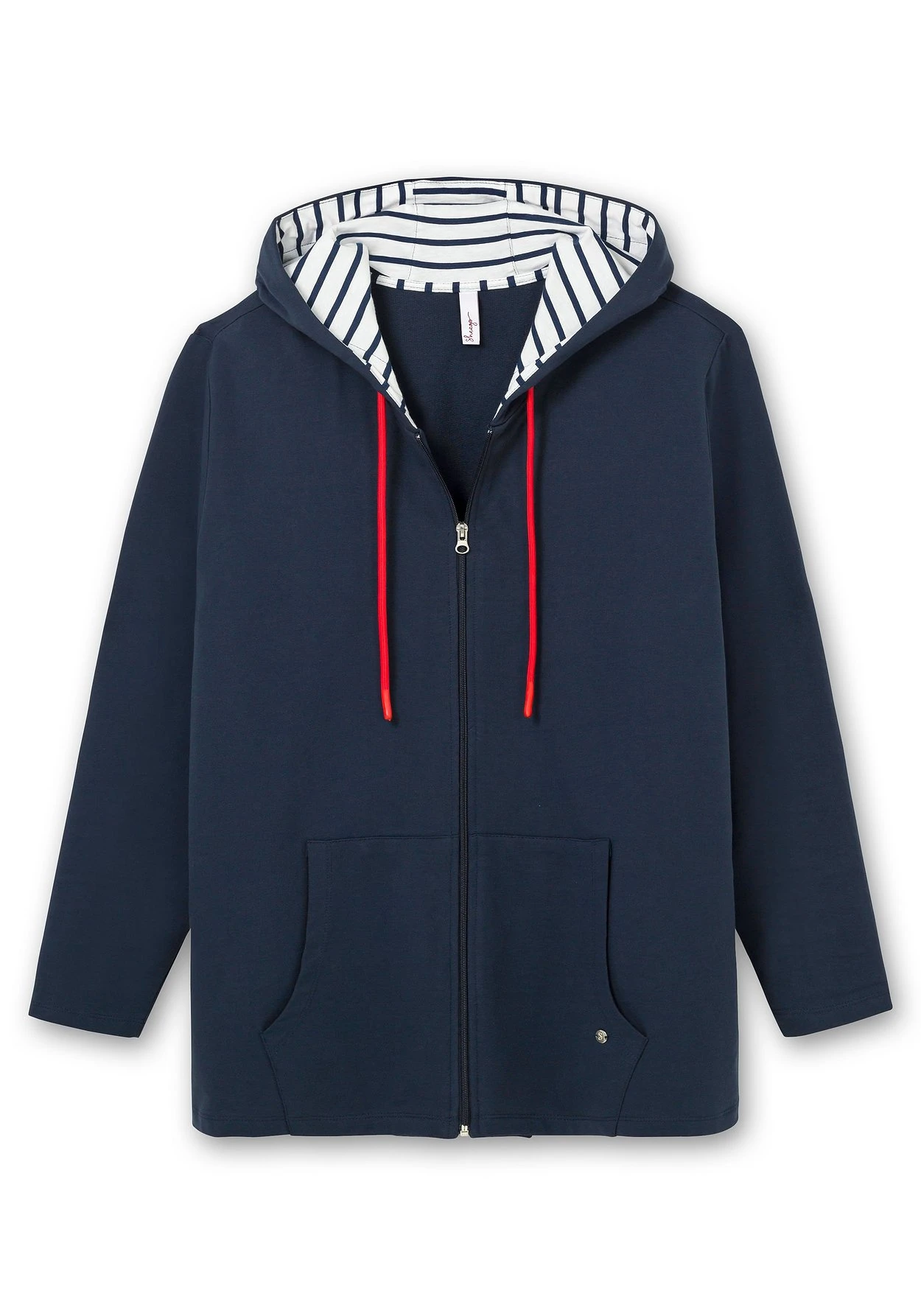 Sheego Sweatjacke Mit Innen Gestreifter Kapuze 5 Sheego Sweatjacke Mit Innen Gestreifter Kapuze – Bild 3