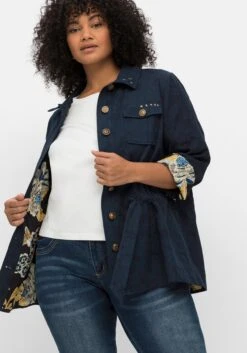 Hemdjacke Mit Bindeband, Im Jacquardmuster -Sheego Verkaufsgeschäft 14793101406 04NLU 02 SH