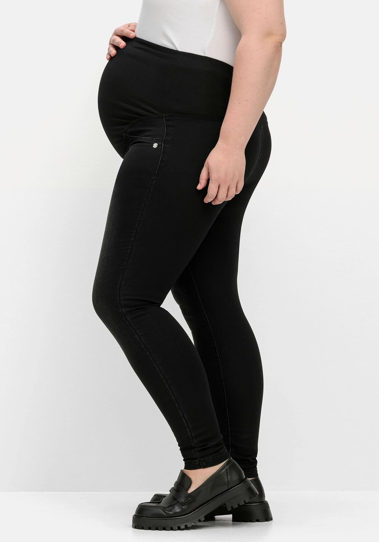 Sheego Umstands-Treggings Mit Überbauchbund 4 Sheego Umstands-Treggings Mit Überbauchbund – Bild 2