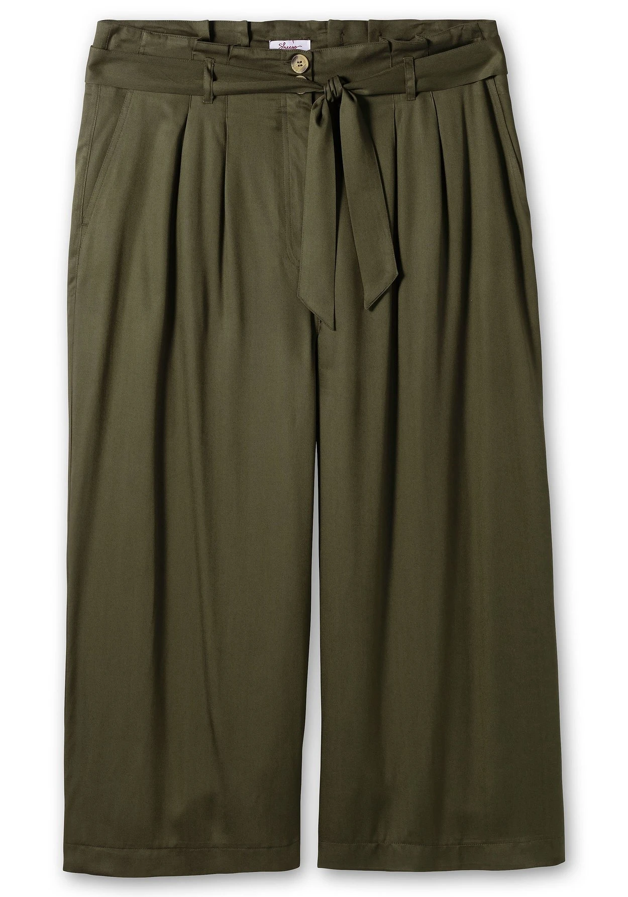 Sheego Culotte Mit High-Waist-Bund Und Stoffgürtel 6 Sheego Culotte Mit High-Waist-Bund Und Stoffgürtel – Bild 4