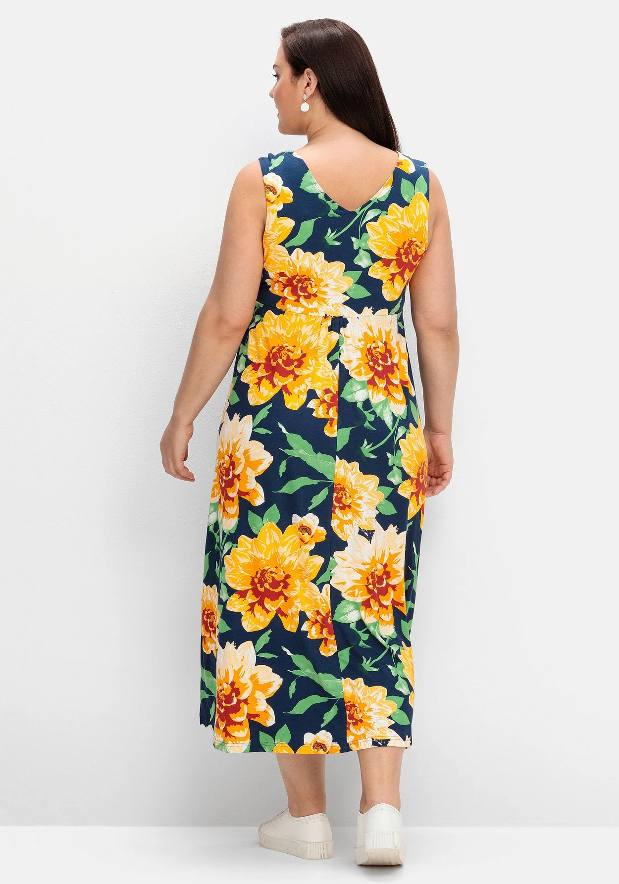 Ärmelloses Jerseykleid Mit Blumendruck 5 Ärmelloses Jerseykleid Mit Blumendruck – Bild 3