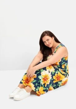 Ärmelloses Jerseykleid Mit Blumendruck 13 Ärmelloses Jerseykleid Mit Blumendruck -Sheego Verkaufsgeschäft 14833901406 04PXC 02 SH