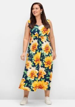 Ärmelloses Jerseykleid Mit Blumendruck