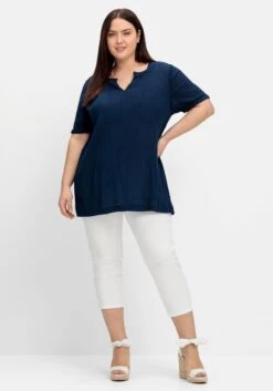 Sheego Schmale 7/8-Hose Mit Gummibund, Aus Twill