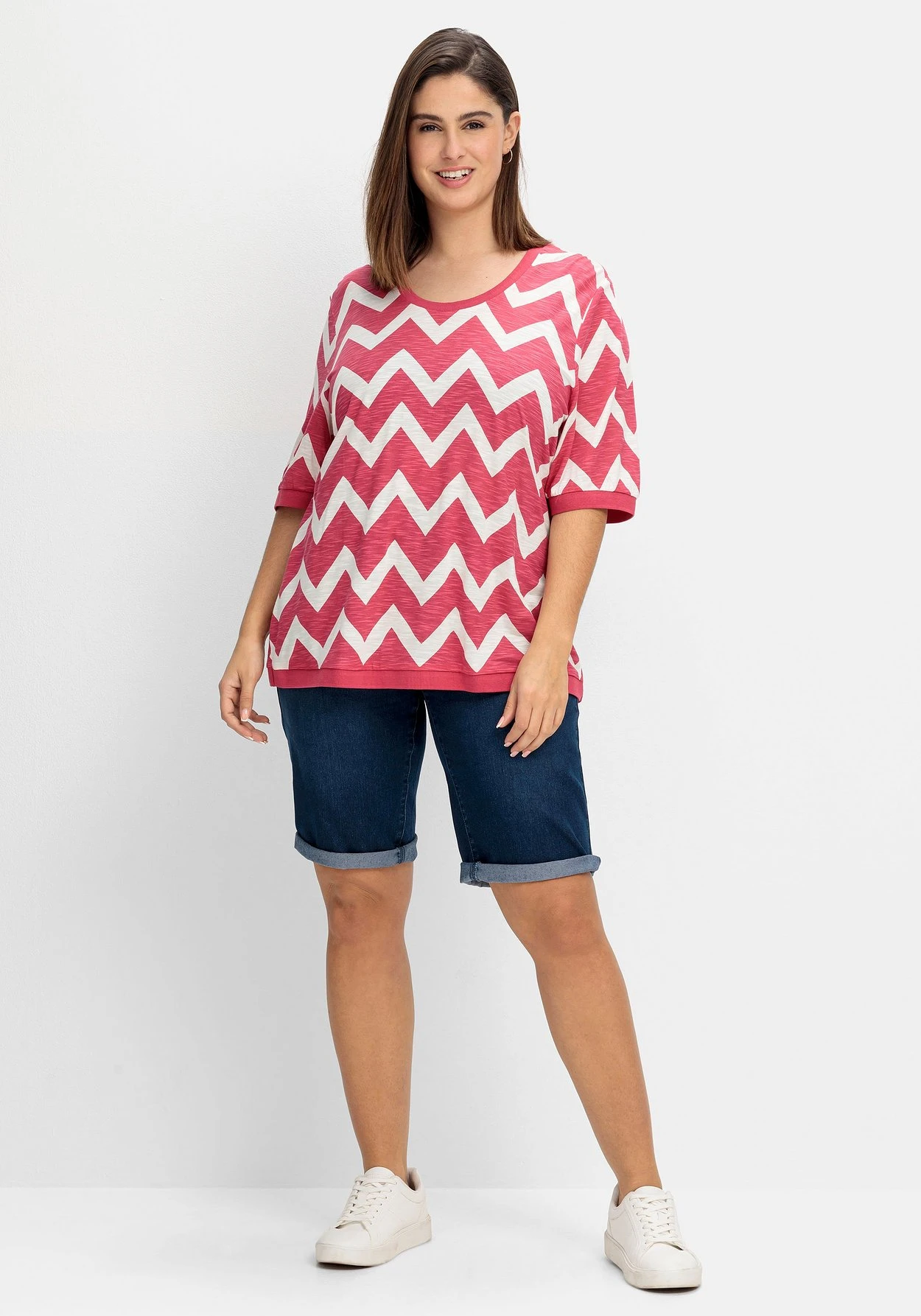 Sheego Schmale Jeans-Bermudas, Mit Gummibund 3 Sheego Schmale Jeans-Bermudas, Mit Gummibund