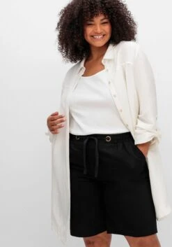 Sheego Bermudas Im Leinen-Mix, Mit Gummibund -Sheego Verkaufsgeschäft 14879900289 04XKF 02 SH