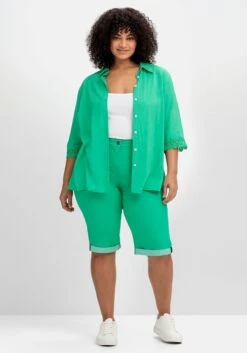 Sheego Bermudas Mit Fixiertem Aufschlag