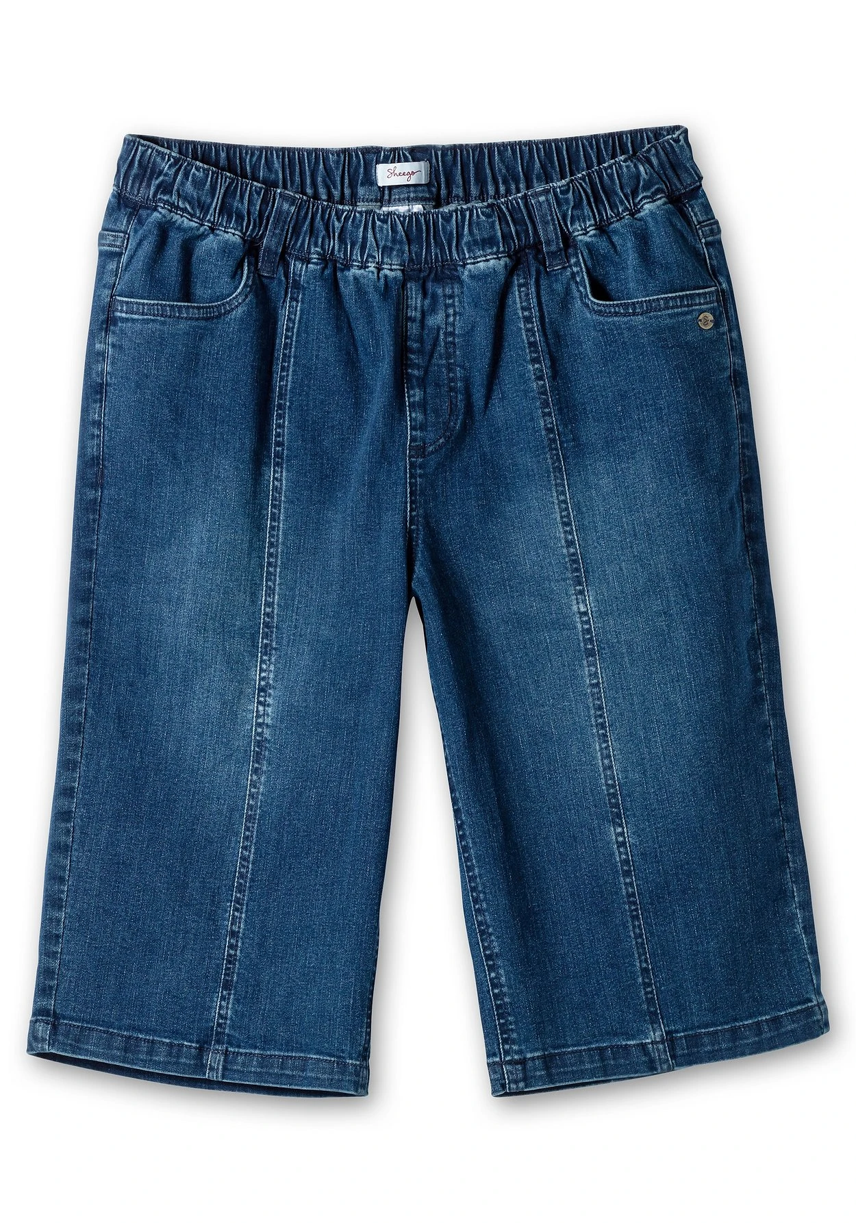Sheego Jeans-Bermudas Mit Gummibund Und Teilungsnähten 6 Sheego Jeans-Bermudas Mit Gummibund Und Teilungsnähten – Bild 4
